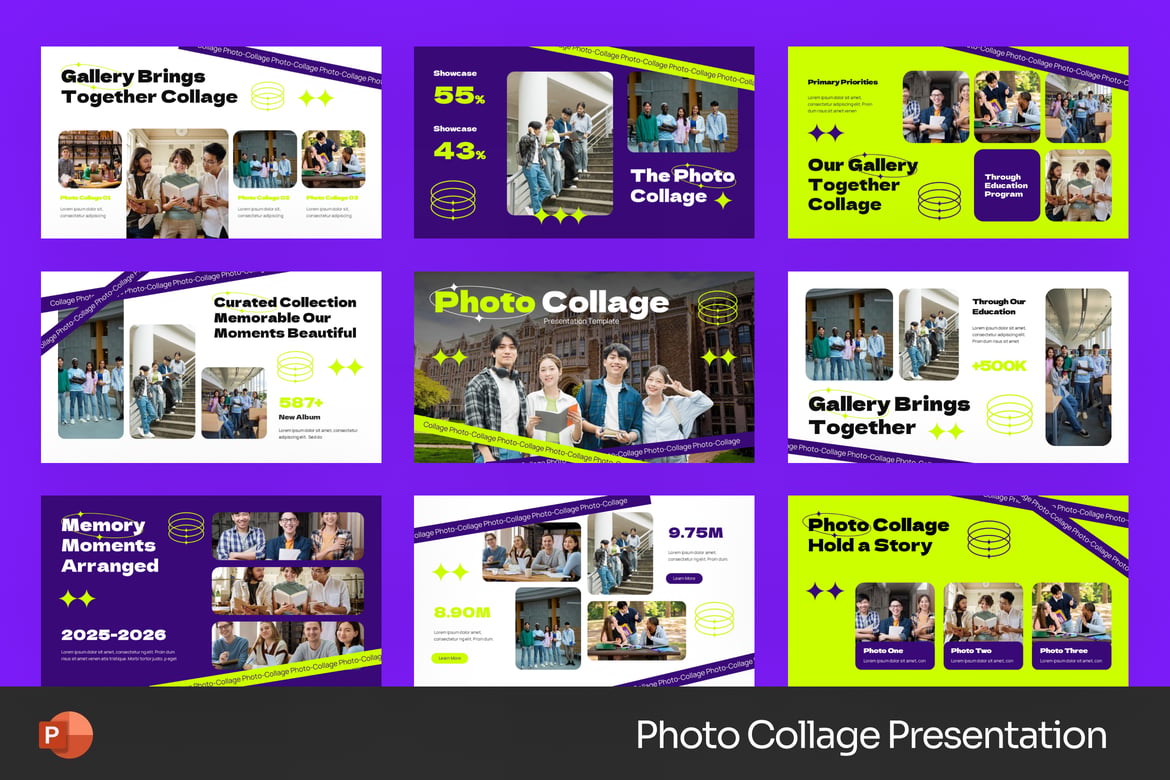 Template Presentasi PowerPoint Kolase Foto Modern dan Kreatif
