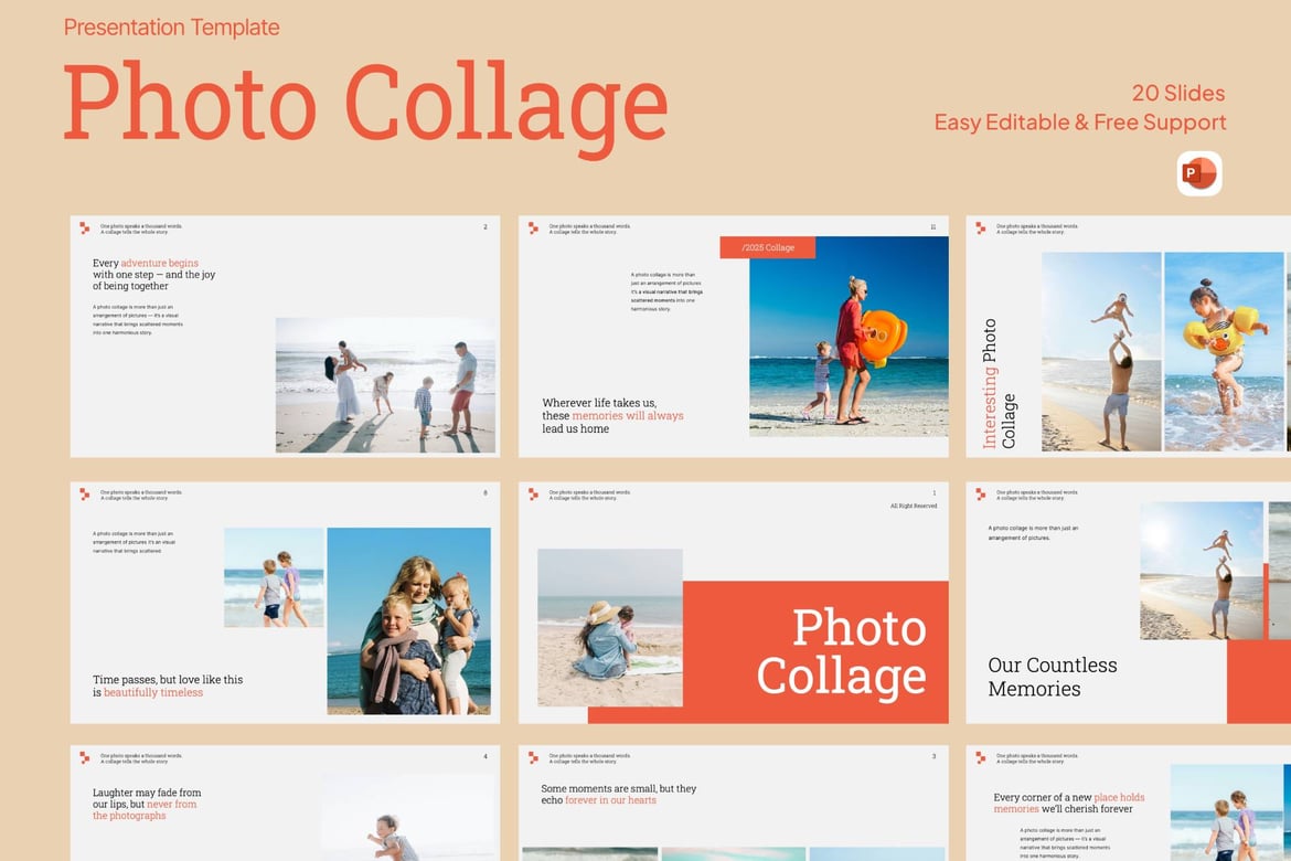 Template PowerPoint Kolase Foto yang Menarik