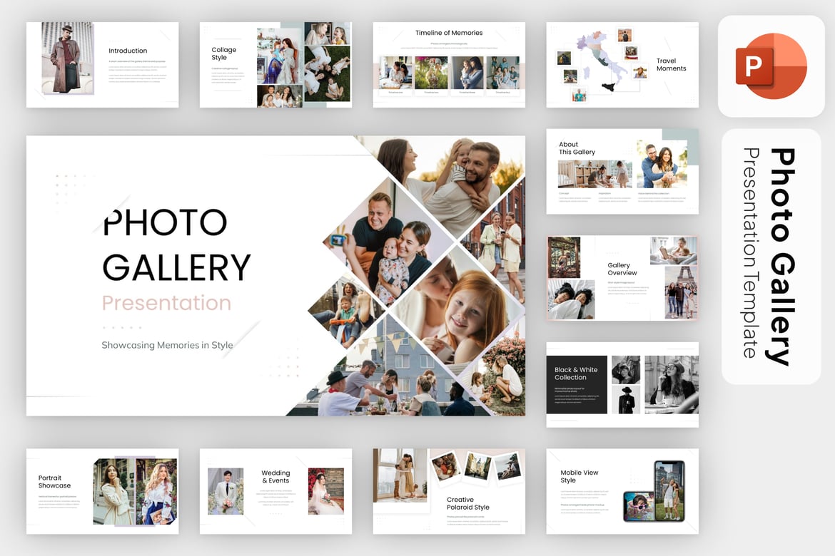 Template Presentasi Galeri Foto - PowerPoint Modern dan Minimalis