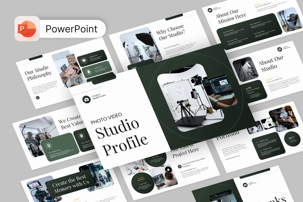 Template Presentasi PowerPoint Studio Foto dan Video Profesional