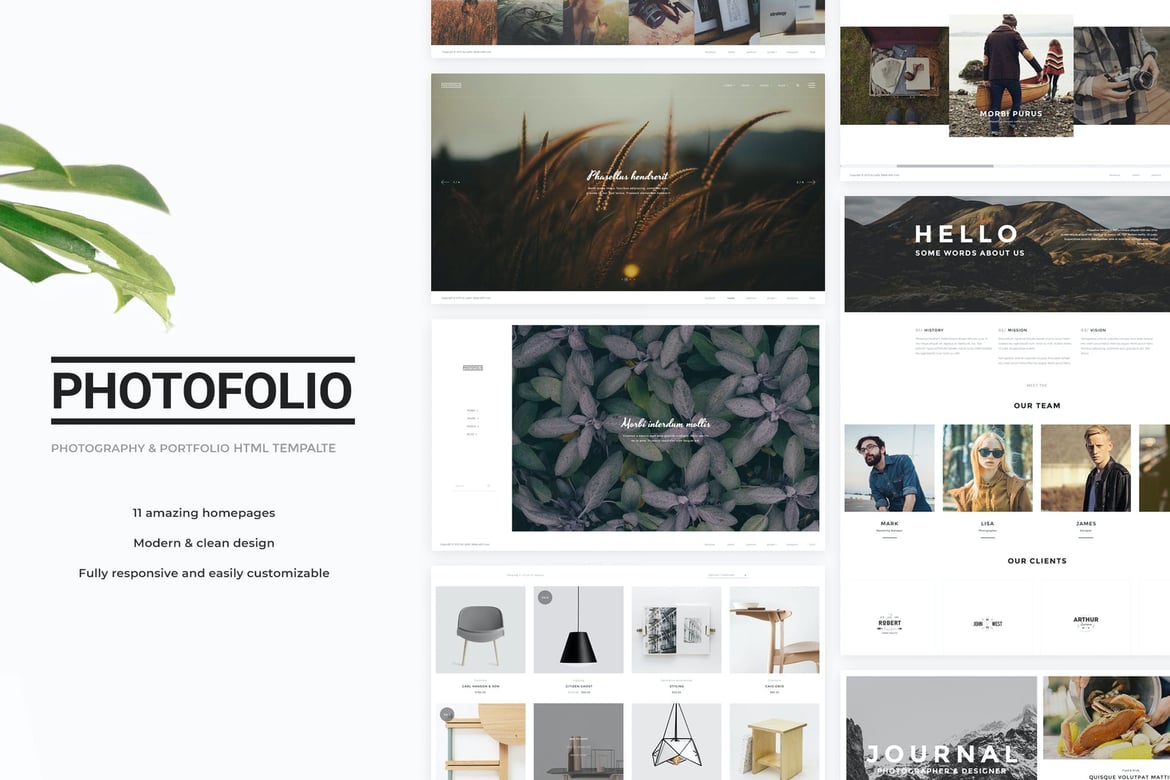 Photofolio - Template Website Fotografi dan Portofolio yang Menawan