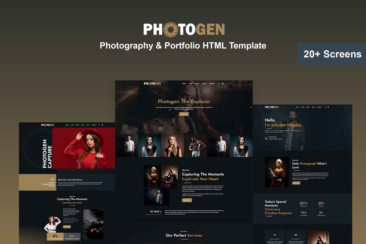 Photogen - Template Website Fotografi & Portofolio yang Menarik
