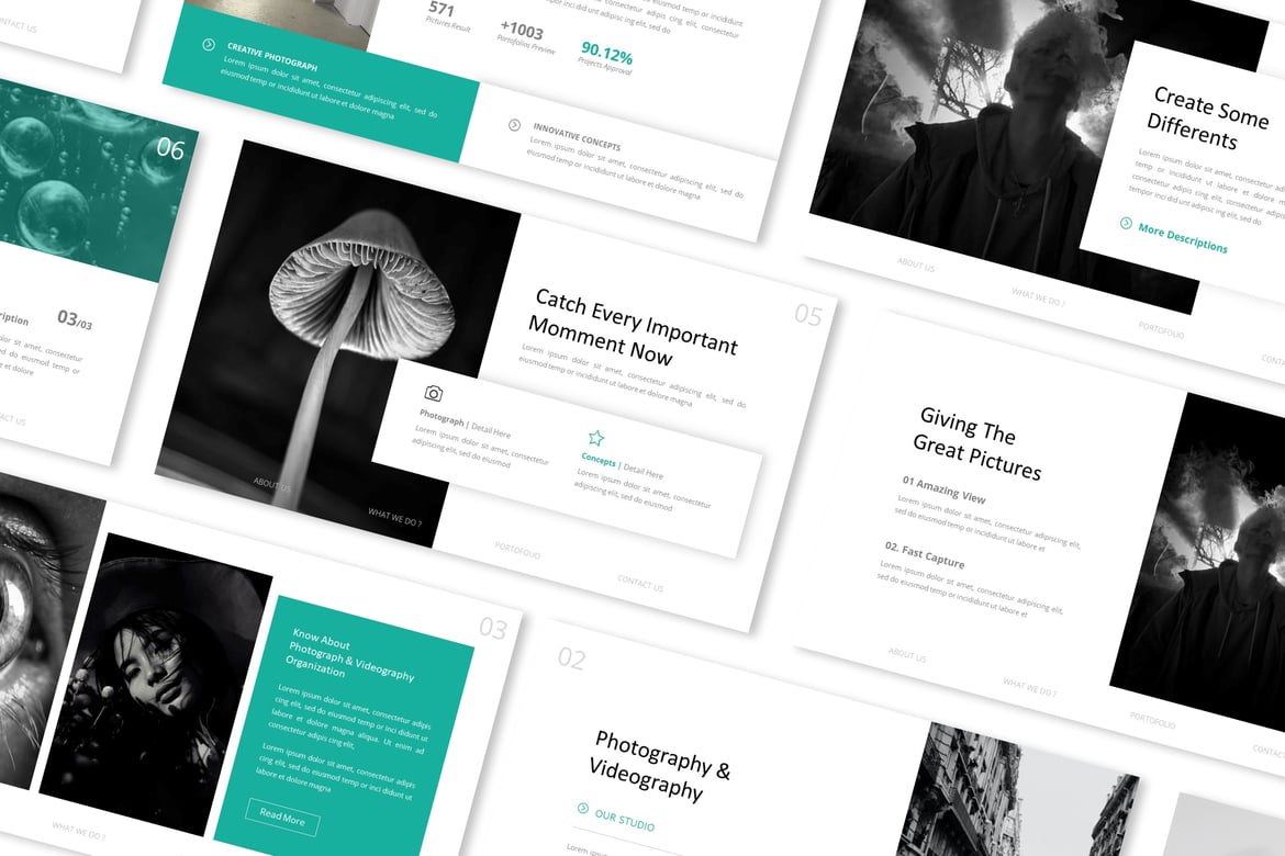 Template Powerpoint Presentasi Fotografi dan Videografi yang Menarik
