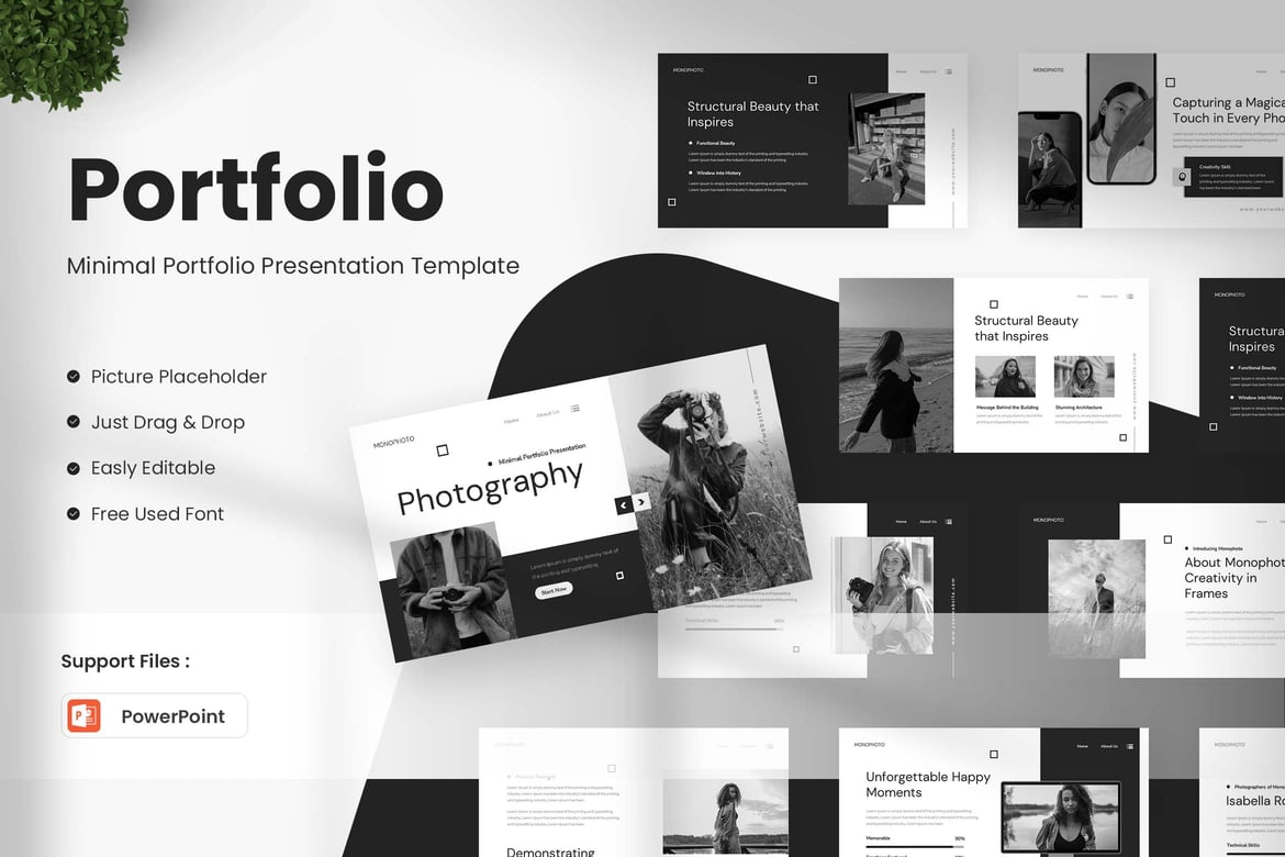Template Presentasi Powerpoint Minimalis untuk Fotografi