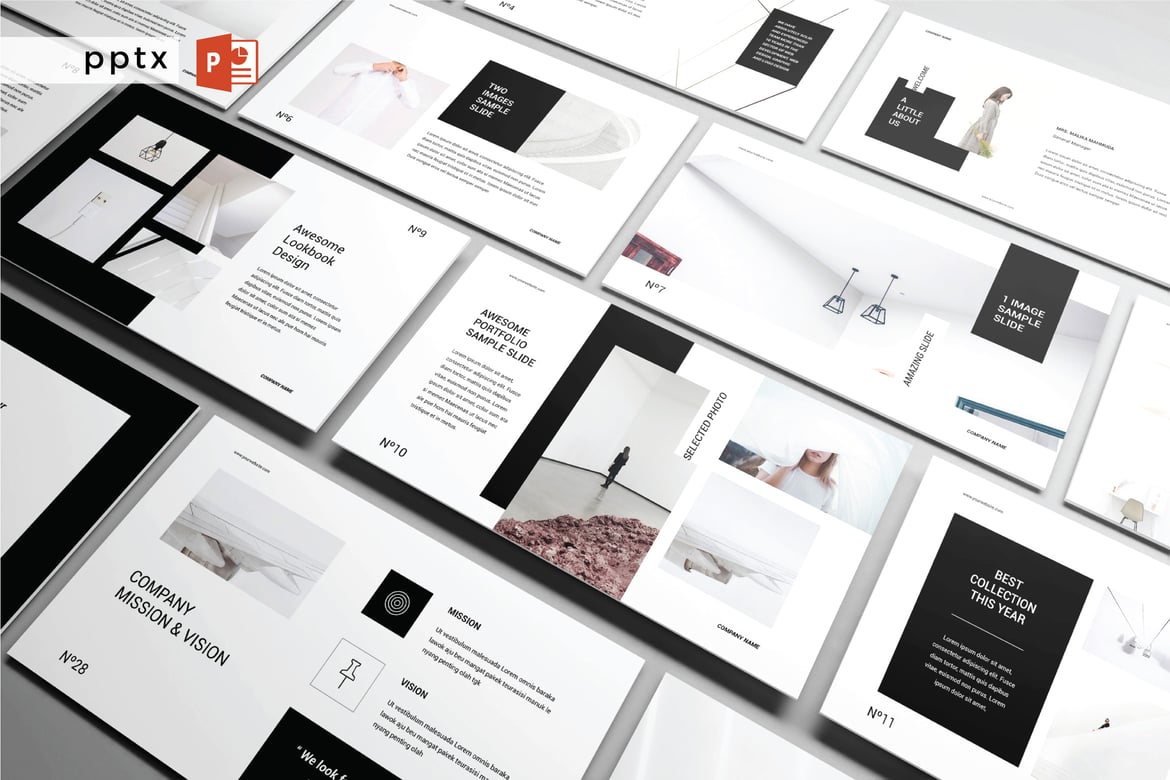 Template Presentasi PowerPoint Fotografi Serbaguna V68 yang Modern