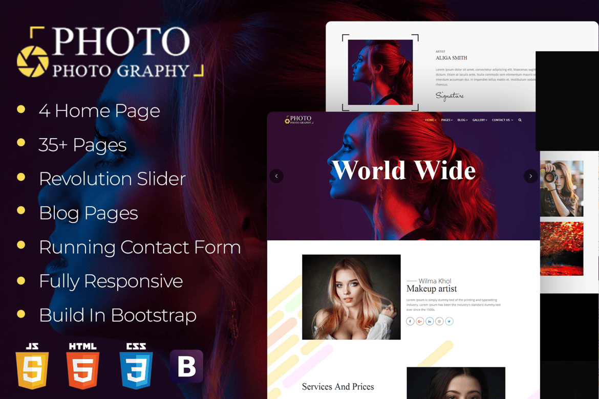 Template Web Portfolio Fotografi yang Menawan dan Responsif