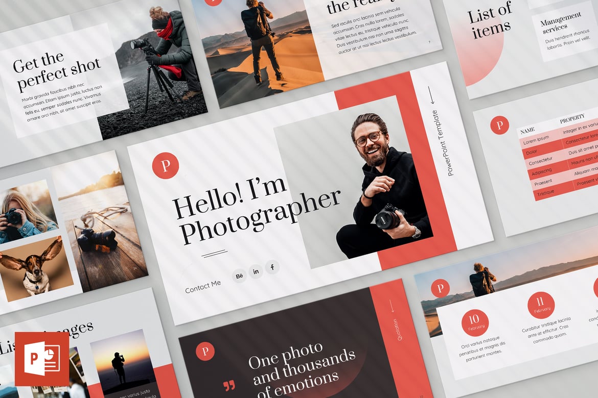 Template PowerPoint Portofolio Fotografi yang Menarik dan Mudah Digunakan