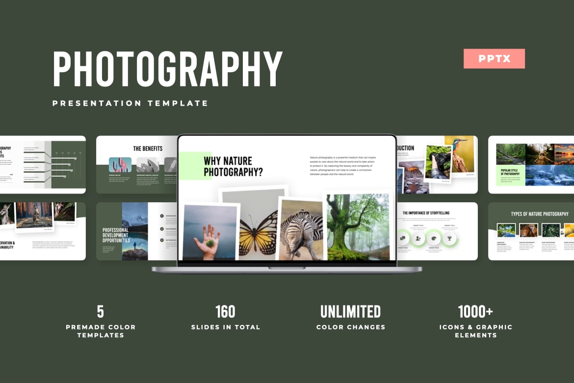 Template PowerPoint Fotografi yang Menawan