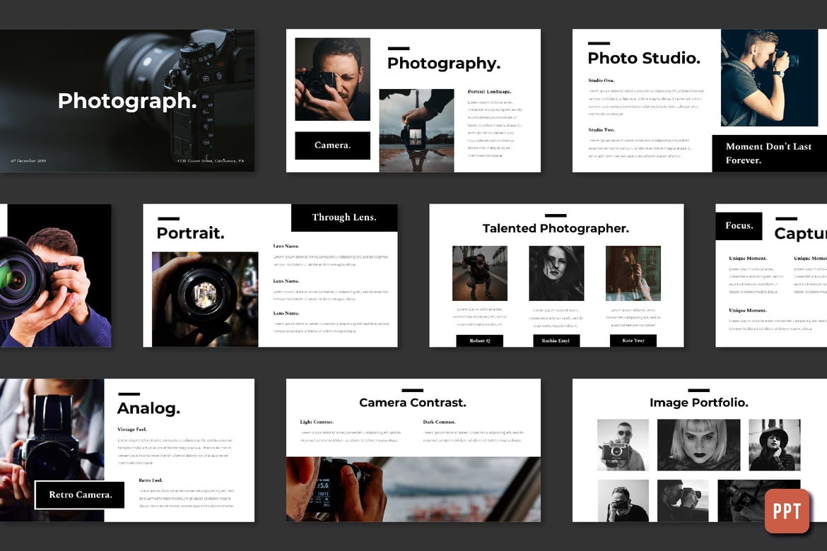 Template PowerPoint Fotografi Kreatif yang Menarik
