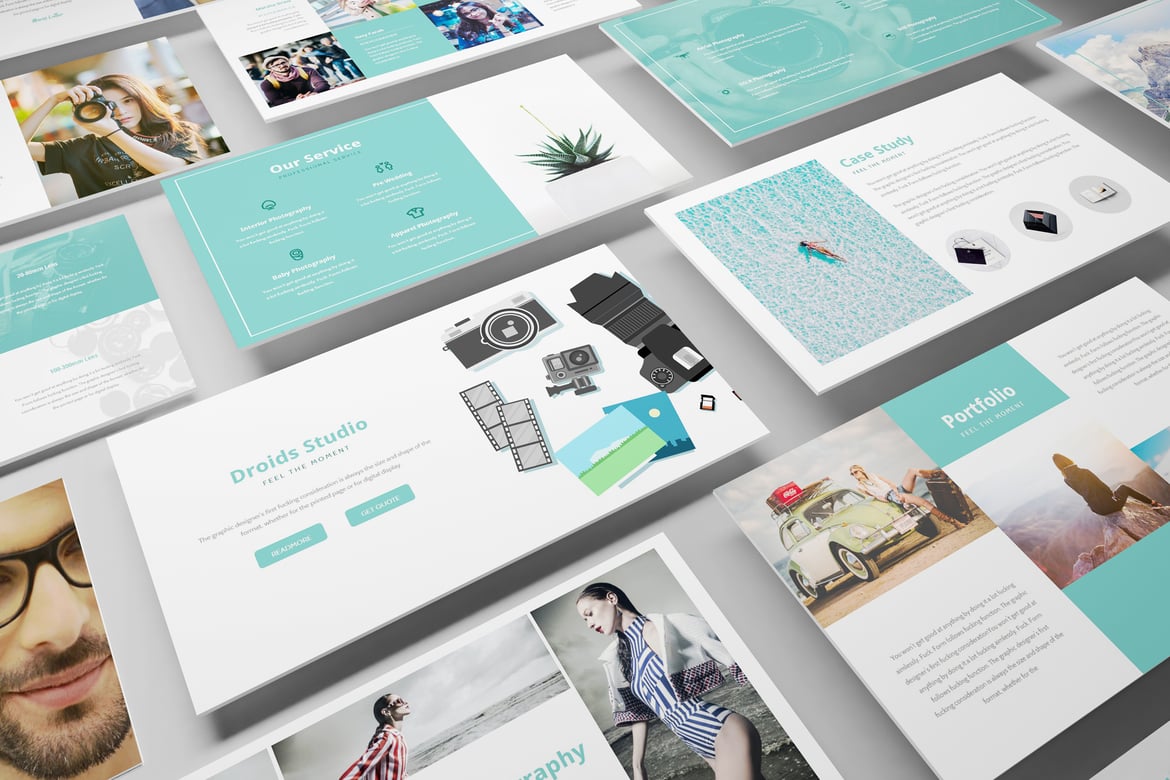 Template PowerPoint Fotografi Kreatif untuk Portofolio Anda