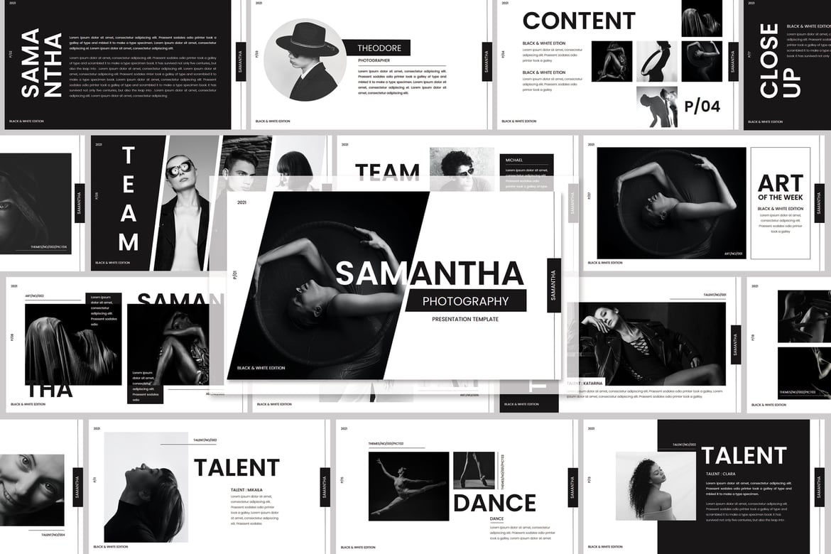 Template PowerPoint Presentasi Fotografi Modern dan Menarik