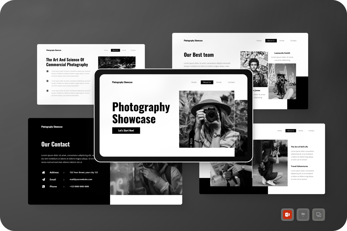 Template Presentasi PowerPoint untuk Showcase Fotografi yang Menarik