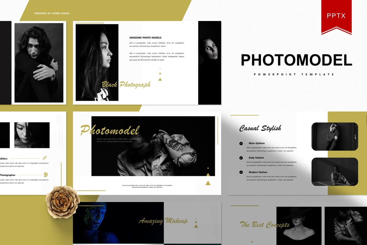 Template Presentasi Photomodel | Powerpoint yang Menarik