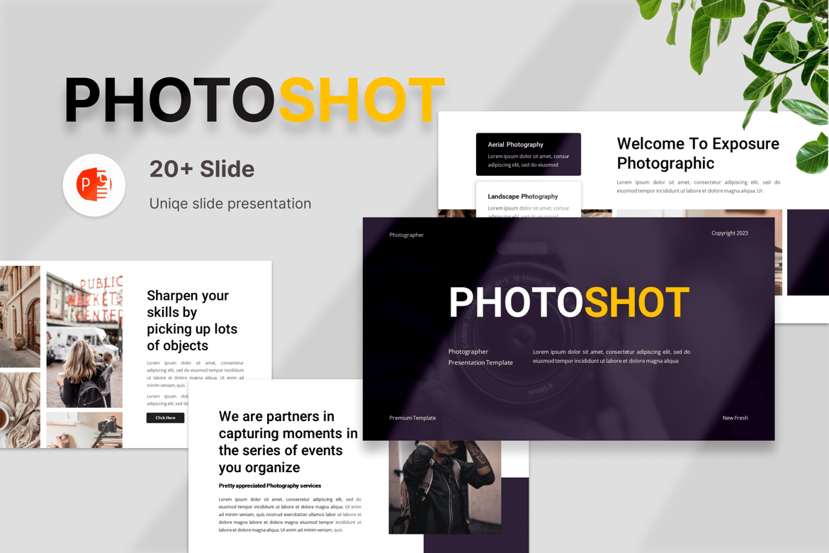 Photoshot – Template Presentasi Powerpoint untuk Fotografi dan Kamera