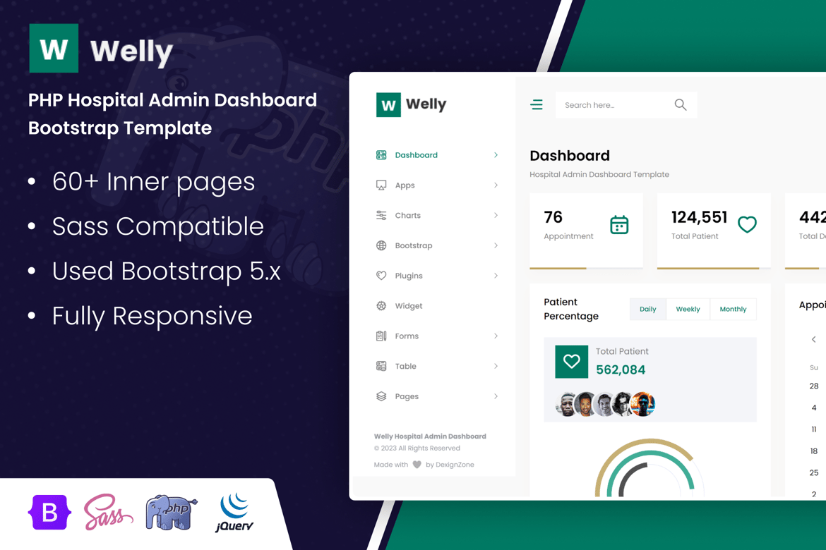 Template Website Dashboard Admin Rumah Sakit PHP yang Modern dan Efisien