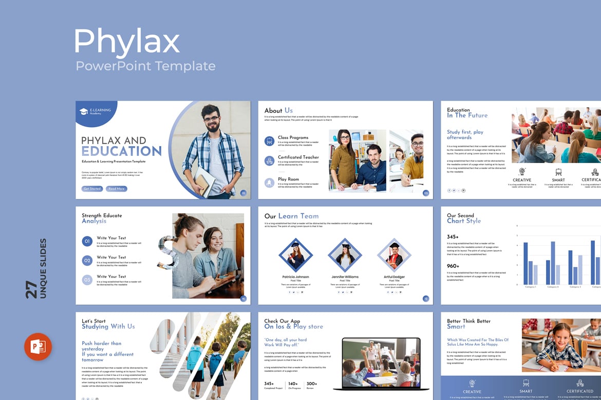 Template PowerPoint Pendidikan Phylax yang Menarik dan Profesional