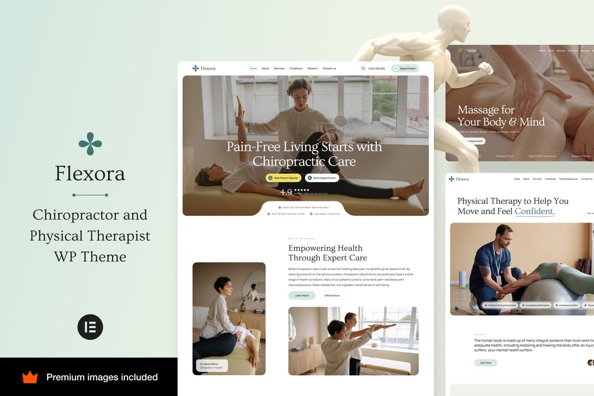 Flexora: Tema WordPress Modern untuk Studio Terapi dan Chiropractor