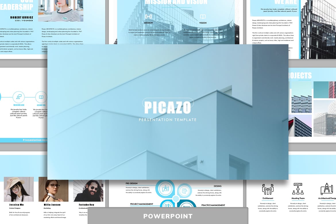 Template Presentasi PowerPoint Picazo - Solusi Profesional untuk Arsitektur