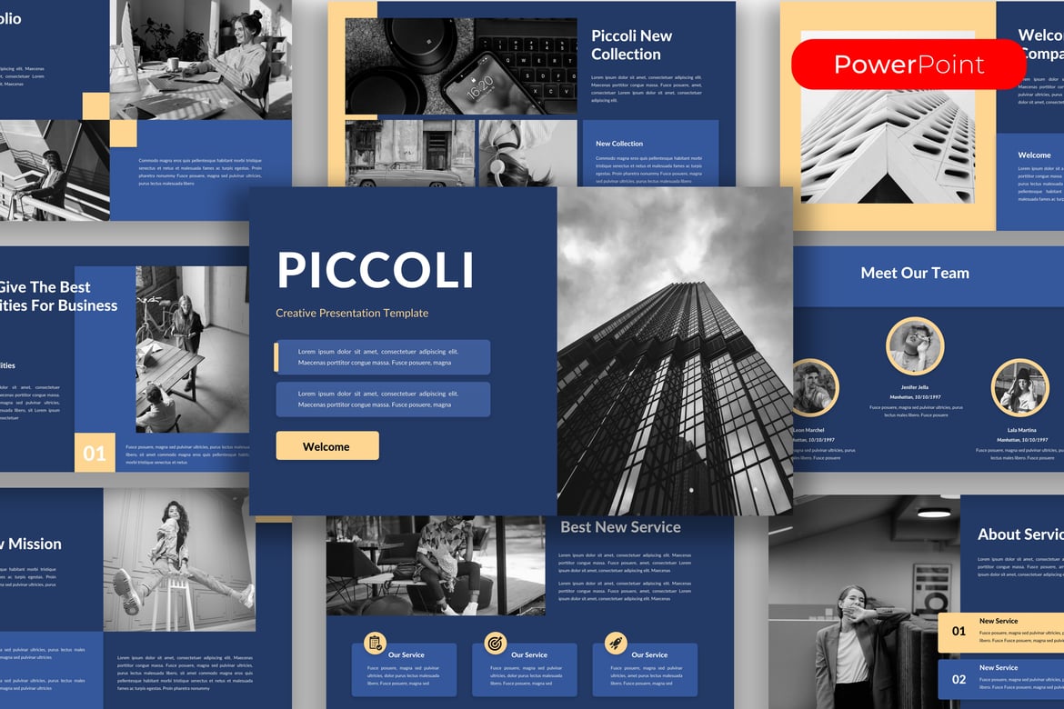 Template PowerPoint Bisnis Piccoli – Solusi Presentasi Profesional