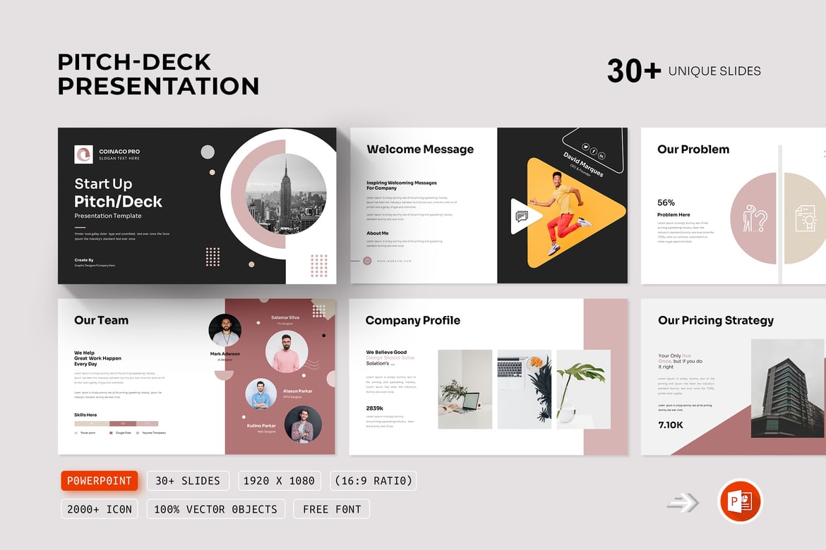 Template Presentasi PowerPoint Piche-Deck yang Kreatif dan Menarik