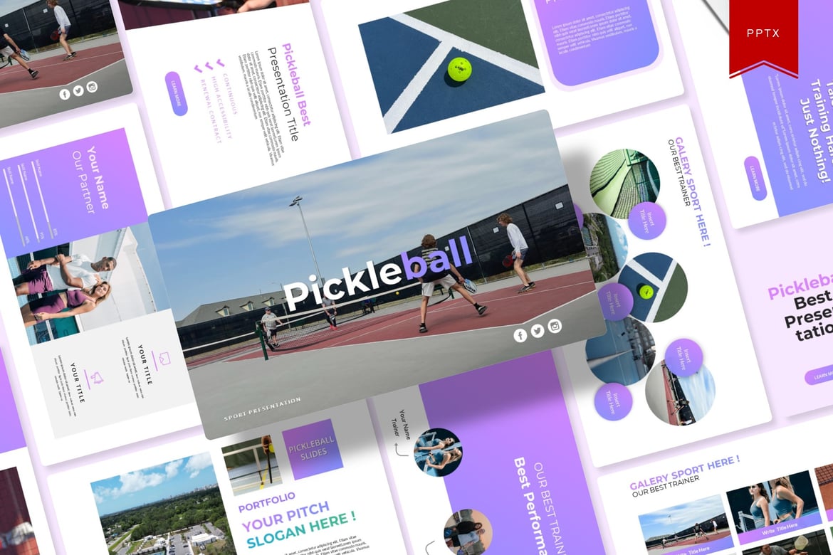 Template Powerpoint Menarik untuk Presentasi Pickleball