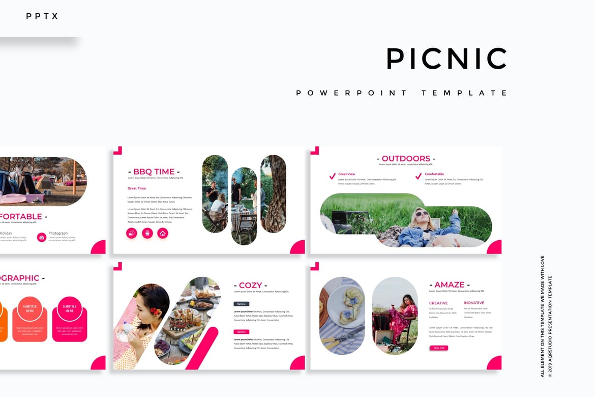 Template Presentasi PowerPoint Picnic yang Menarik