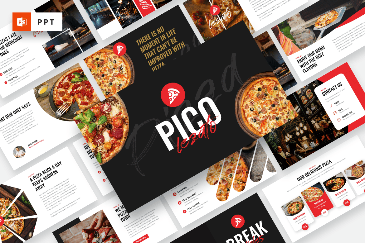Pico Lezato - Template PowerPoint Pizza yang Menarik