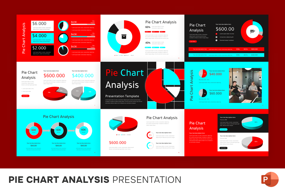 Template Presentasi Analisis Diagram Lingkaran yang Menarik