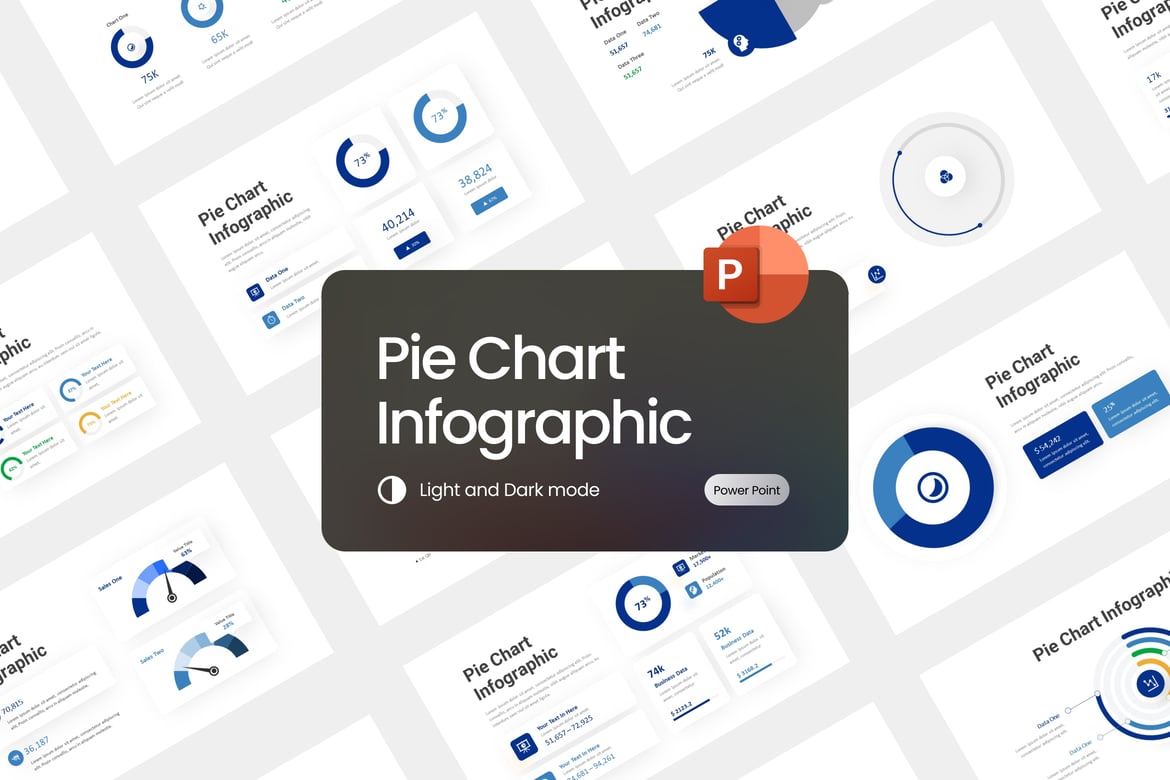 Template Presentasi PowerPoint Pie Chart Data yang Menarik dan Minimalis