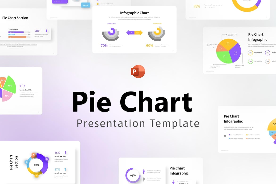 Template Presentasi PowerPoint Infografis Diagram Lingkaran yang Menarik
