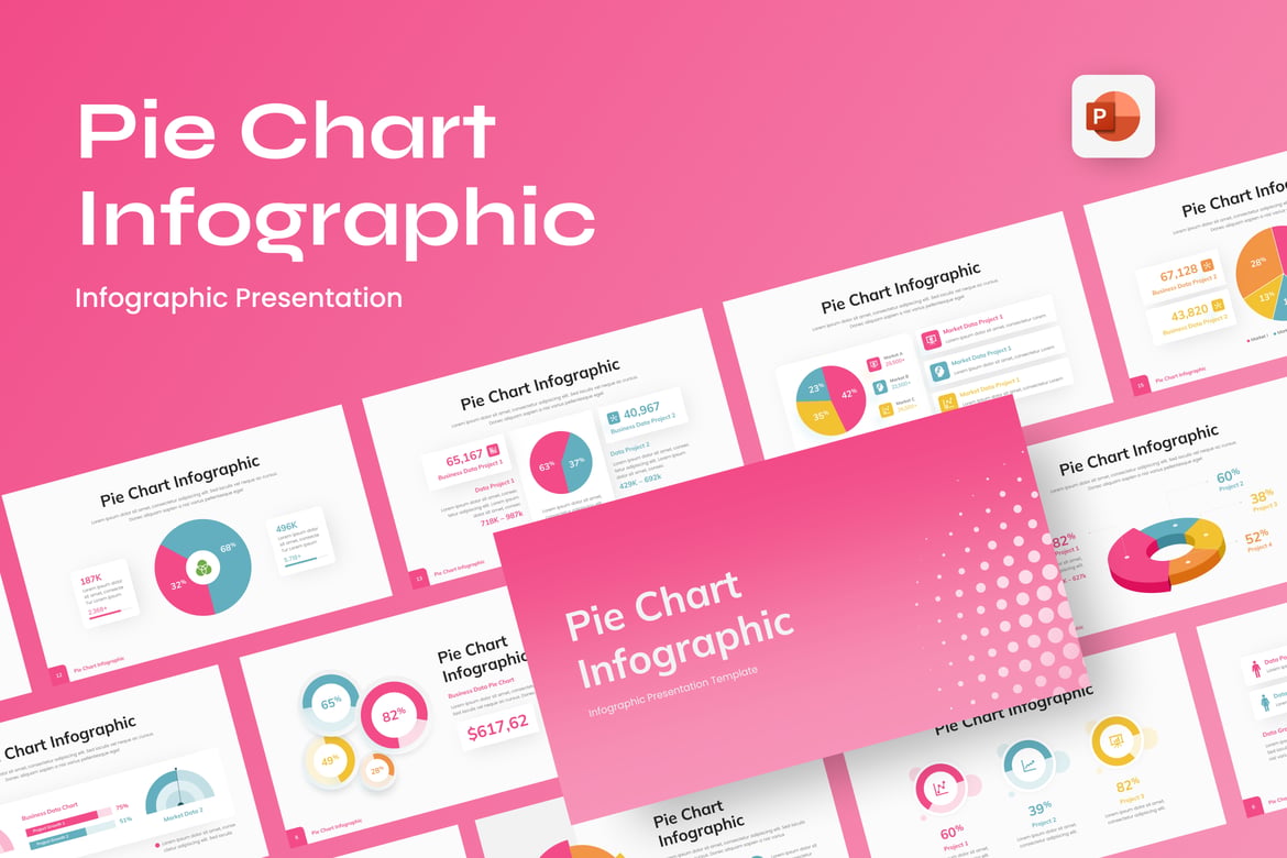 Template Presentasi Infografis Modern dengan Diagram Lingkaran