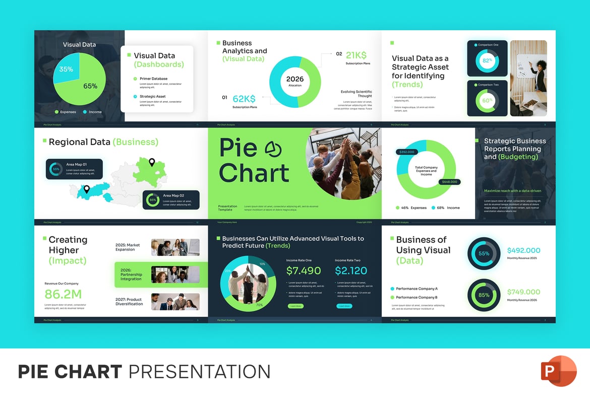 Template Presentasi Pie Chart yang Menarik dan Profesional