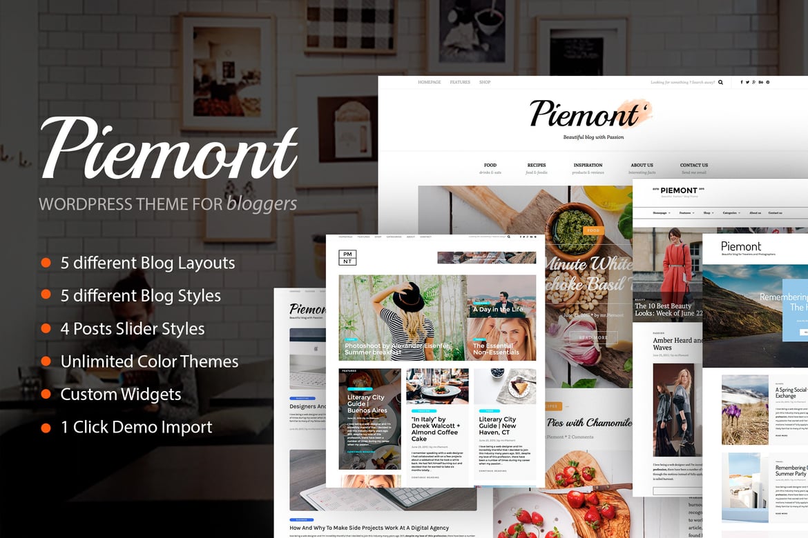 Tema WordPress Piemont - Solusi Ideal untuk Blog dan Gaya Hidup