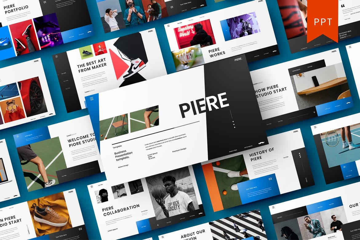 Piere – Template PowerPoint Bisnis Kreatif yang Menarik