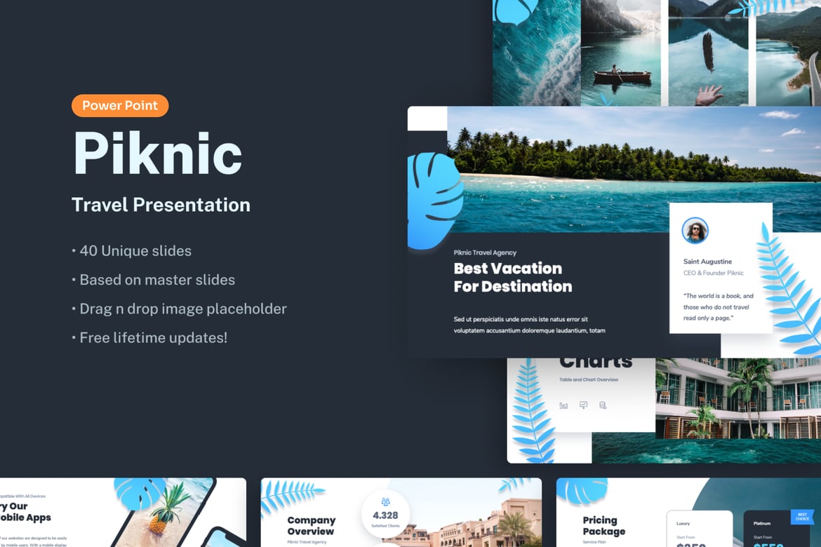 Template Presentasi PowerPoint Piknic untuk Agensi Perjalanan