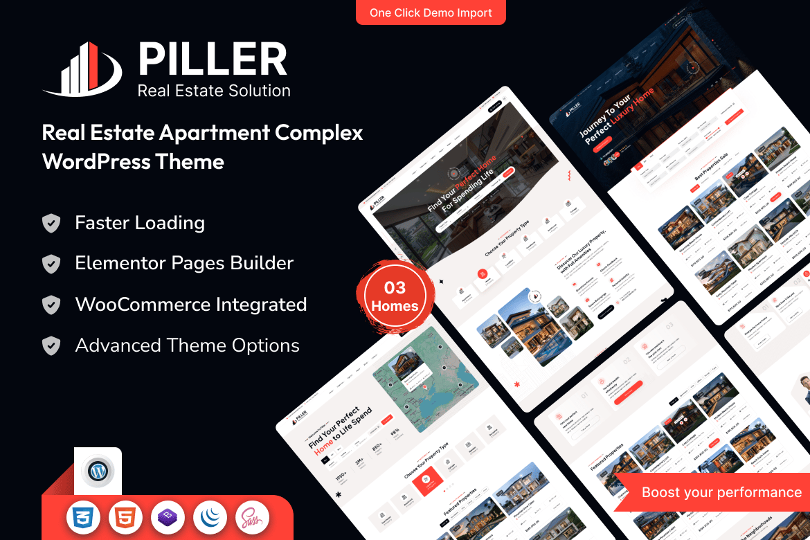 Piller – Tema WordPress Real Estate yang Modern dan Responsif