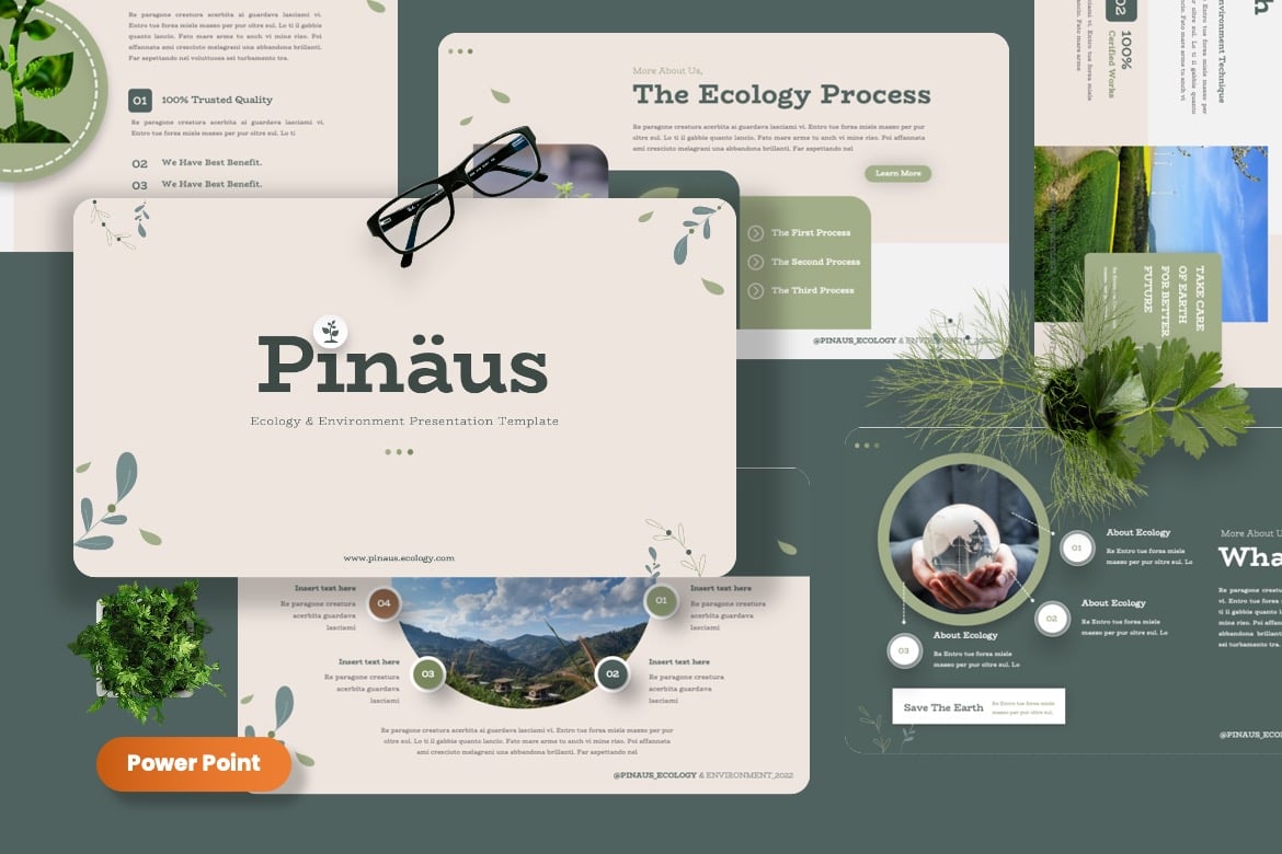 Template Powerpoint Pinaus untuk Ekologi dan Lingkungan