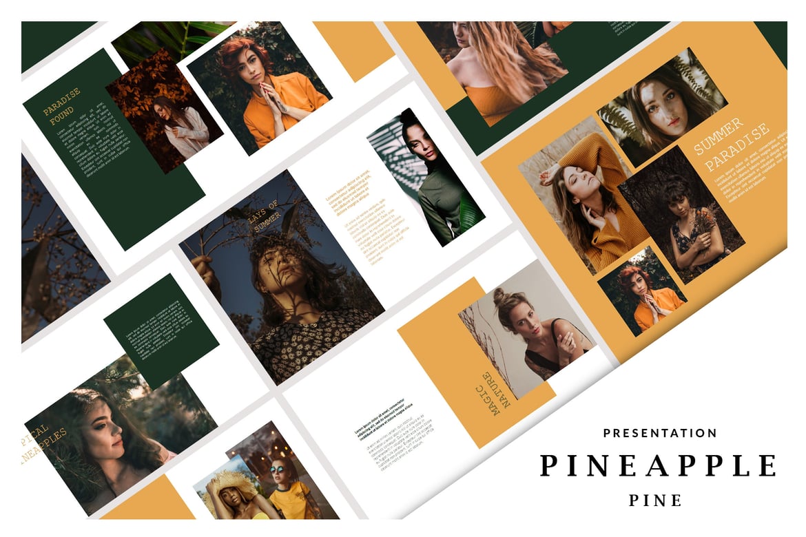 Template Presentasi Fashion Alam - Pineapple Pine PowerPoint