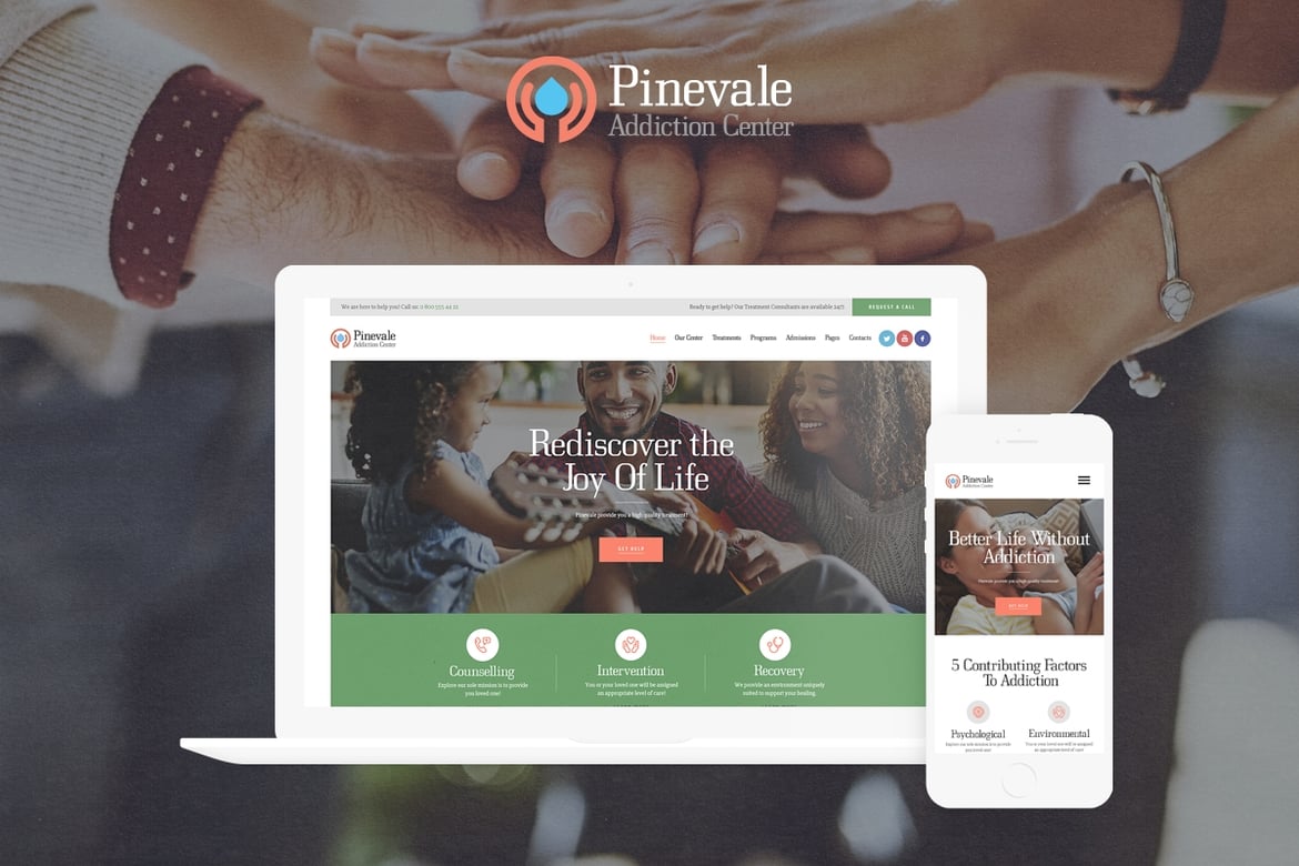 Pinevale: Tema WordPress Terbaik untuk Pusat Rehabilitasi dan Kesehatan