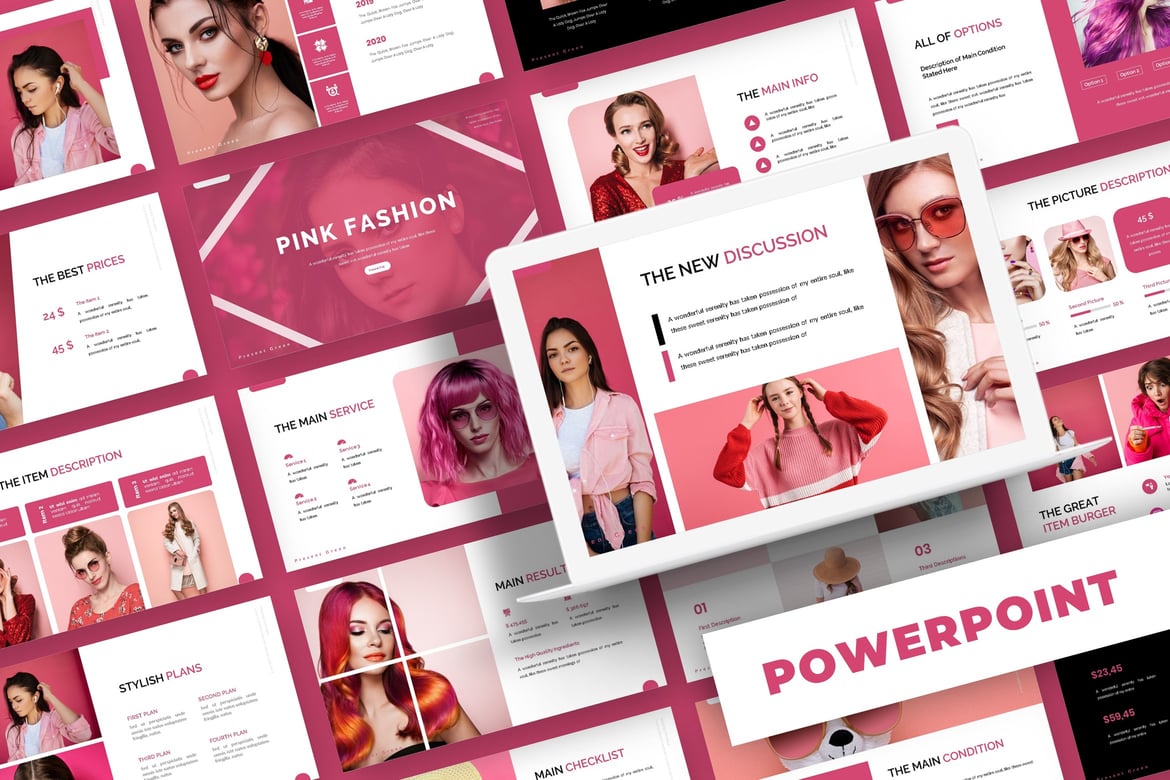 Template Presentasi Fashion Pink - PowerPoint yang Stylish dan Serbaguna