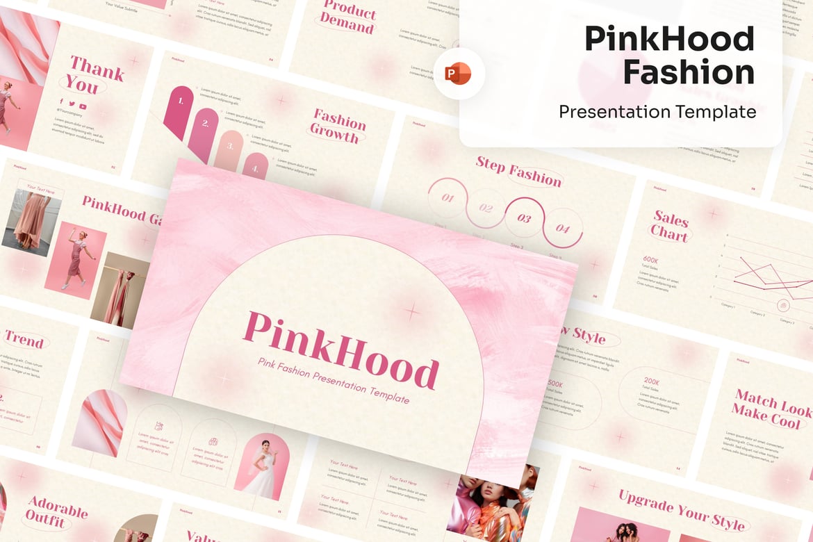 Template Presentasi Fashion Berwarna Pink yang Menarik