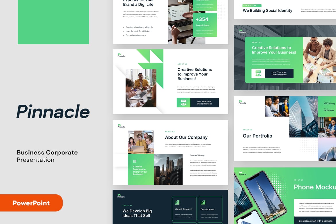 Template PowerPoint Profesional PINNACLE untuk Presentasi Bisnis