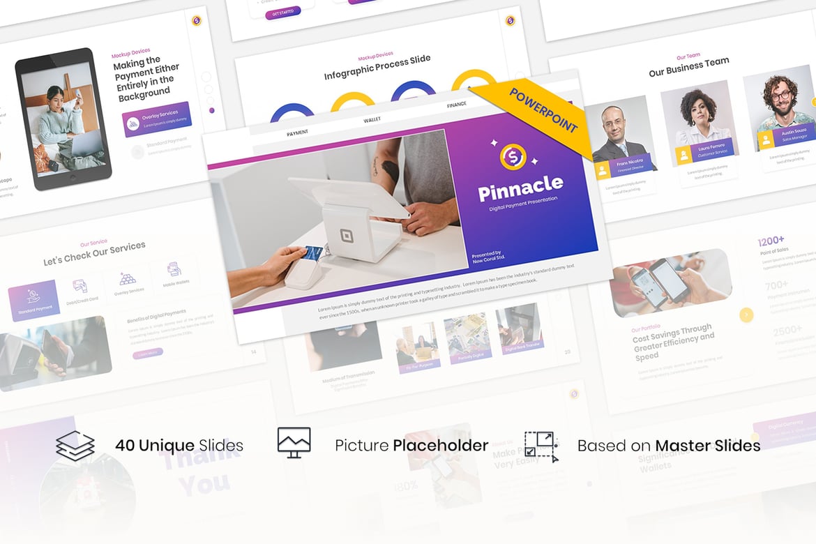Pinnacle - Template PowerPoint Pembayaran Digital yang Modern dan Profesional