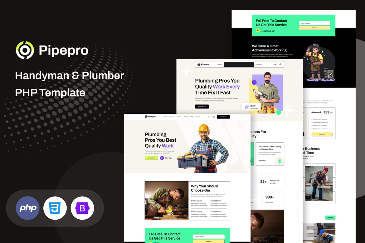 Template Web Pipepro - Solusi Handyman & Plumber yang Modern dan Elegan