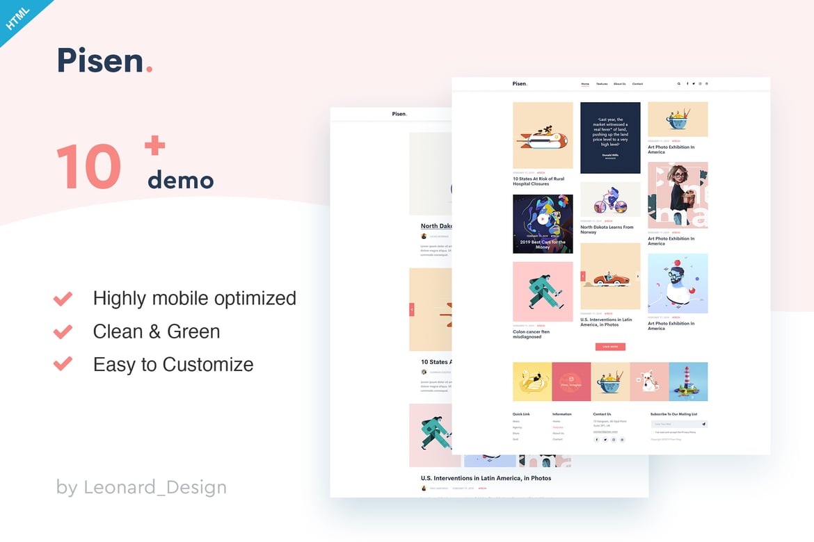 Pisend | Template Web Blog Minimalis HTML5 yang Menarik