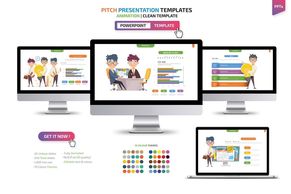 Template Presentasi Powerpoint Animasi Menarik untuk Pitching