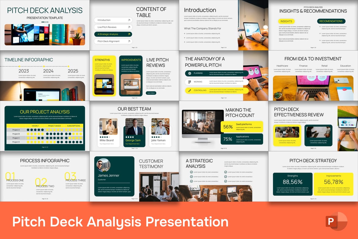 Template Presentasi Analisis Pitch Deck yang Mengesankan