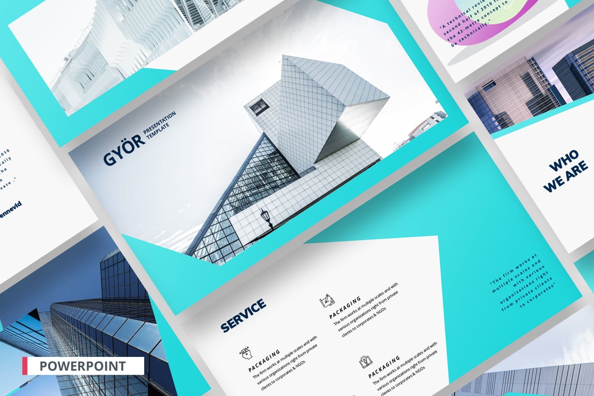 Template PowerPoint Presentasi Bisnis Gyor yang Menarik dan Profesional