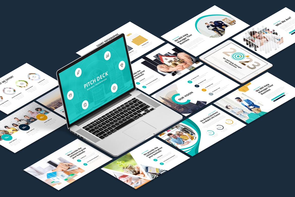 Template PowerPoint Presentasi Bisnis Konsultasi yang Menarik