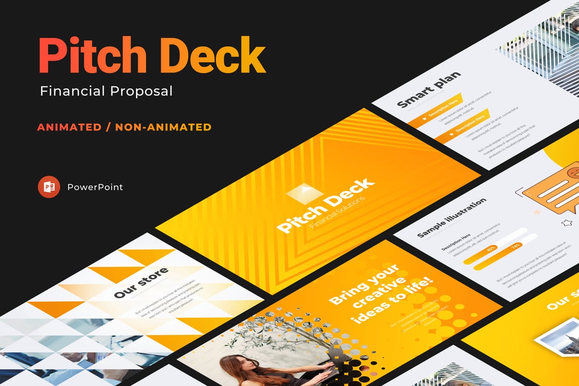 Template PowerPoint Solusi Keuangan untuk Pitch Deck Profesional
